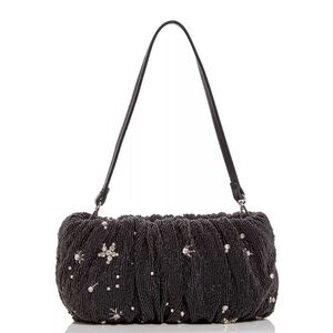 Staud Beaded black Bean Clutch Bag Rhinestone Constellation Moon & Stars
